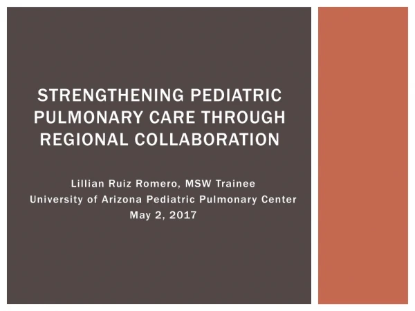 Strengthening Pediatric pulmonary care through regional collaboration
