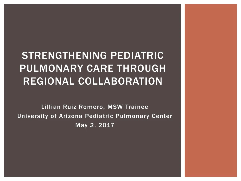 strengthening pediatric pulmonary care through regional collaboration