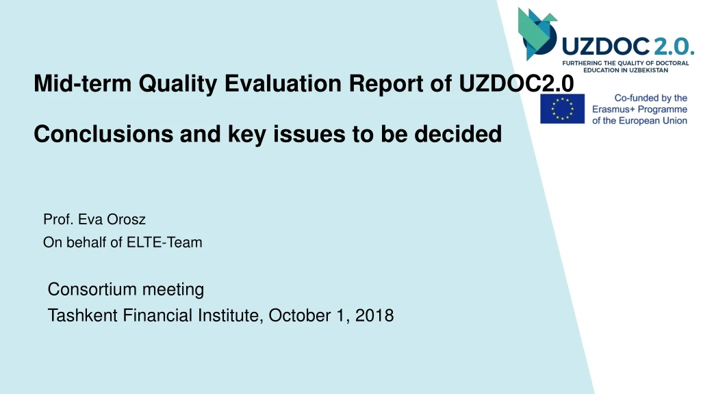 mid term quality evaluation report of uzdoc2 0 conclusions and key issues to be decided