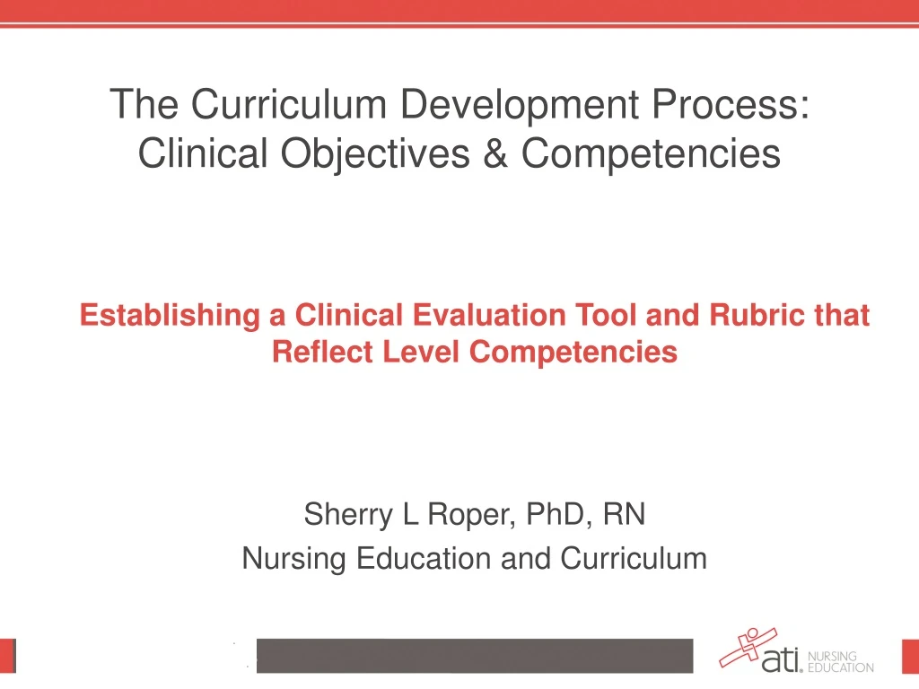 the curriculum development process clinical objectives competencies