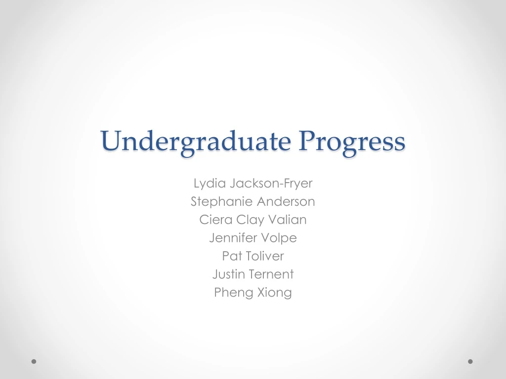 undergraduate progress