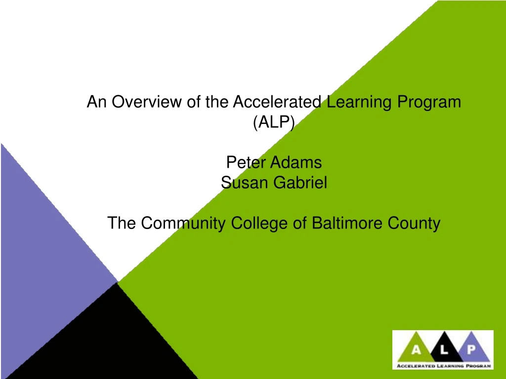 an overview of the accelerated learning program