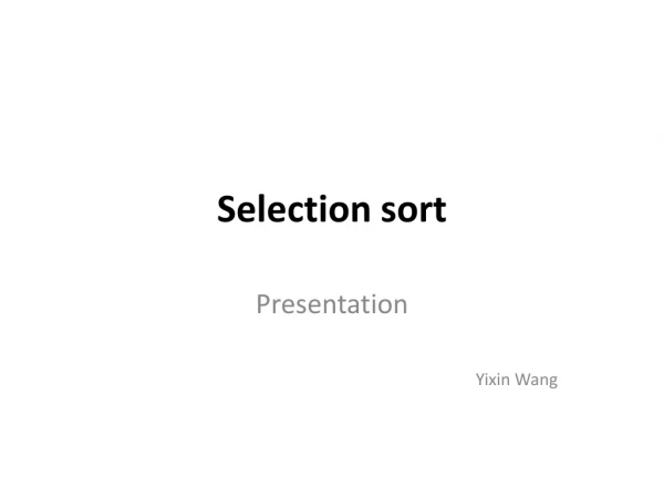 Selection sort