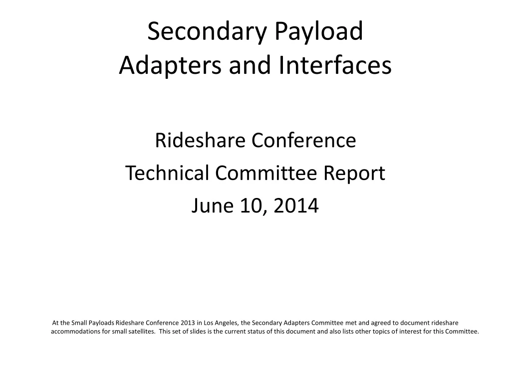 secondary payload adapters and interfaces