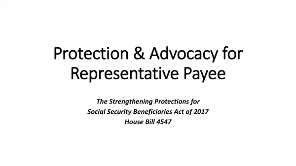Protection &amp; Advocacy for Representative Payee