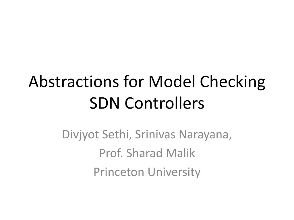 abstractions for model checking sdn controllers