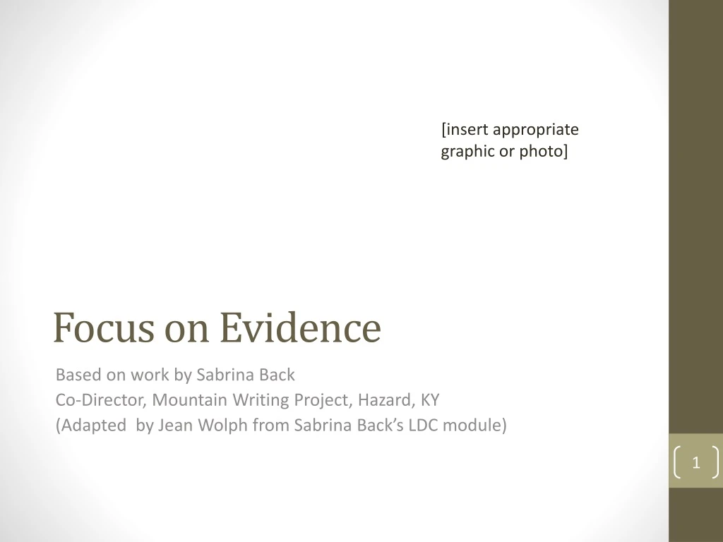 focu s on evidence