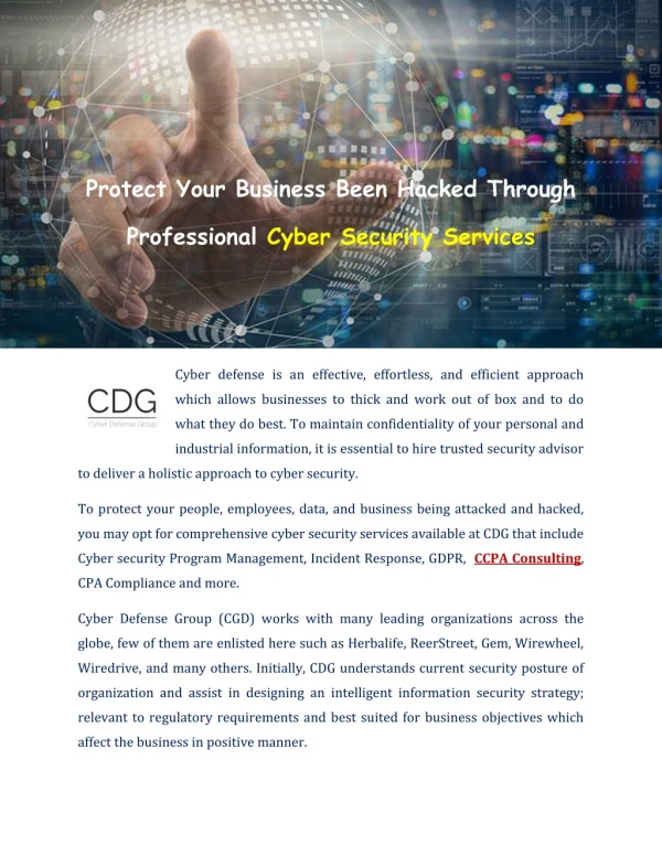 Cyber Security Services - CDG.io