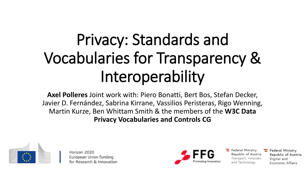 privacy standards and vocabularies for transparency interoperability