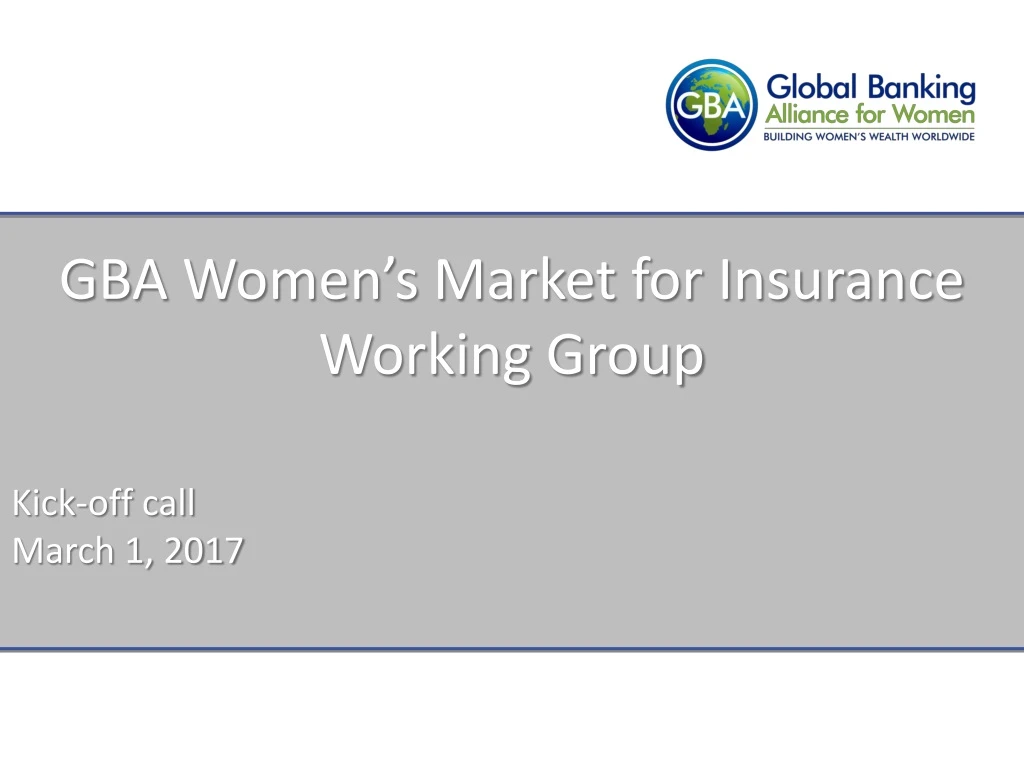 gba women s market for insurance working group