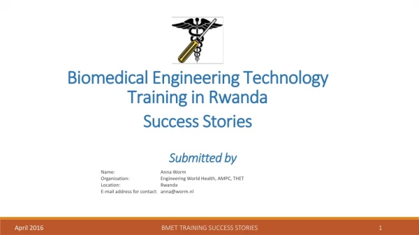 Biomedical Engineering Technology Training in Rwanda