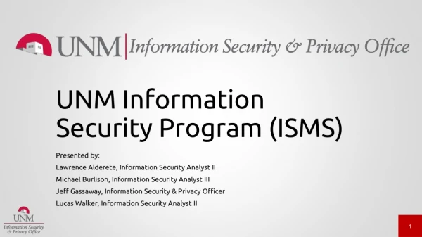 UNM Information Security Program (ISMS)
