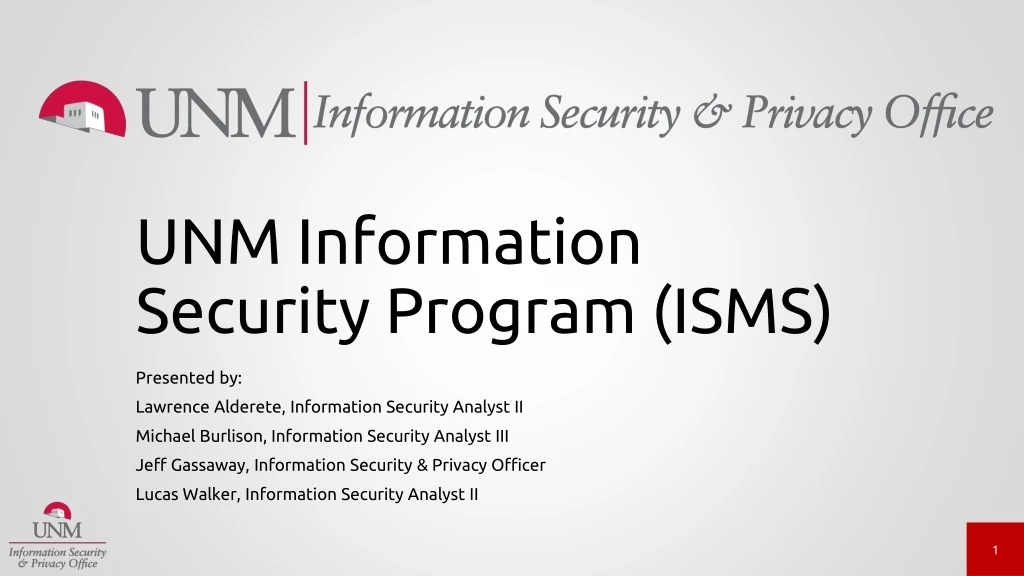 unm information security program isms