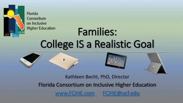 Families: College IS a Realistic Goal
