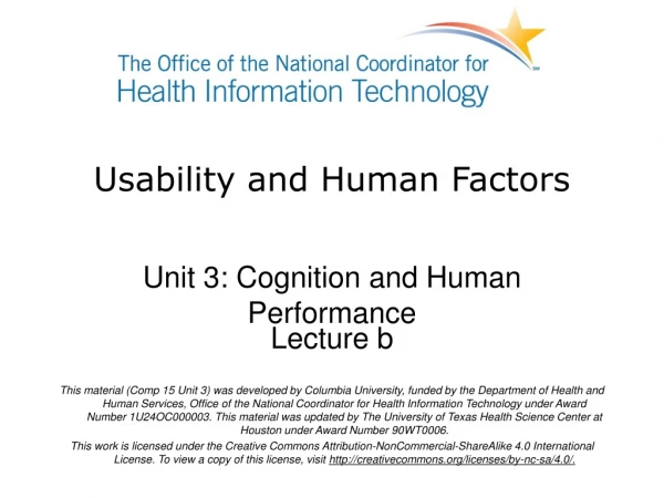 Usability and Human Factors