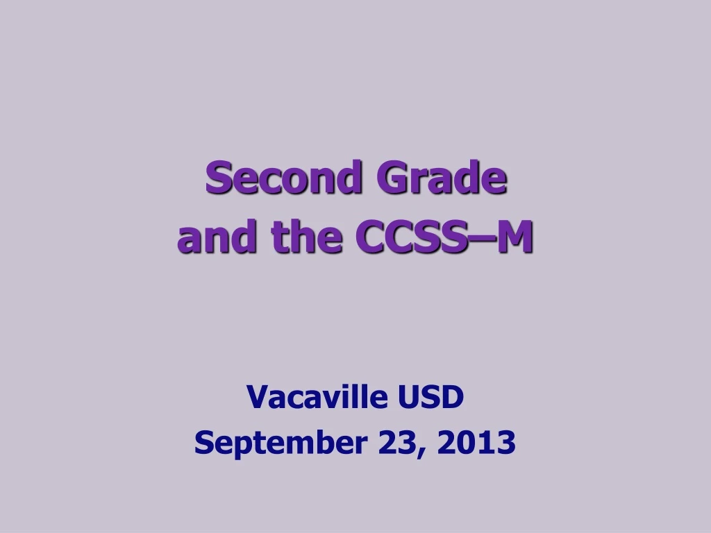 second grade and the ccss m