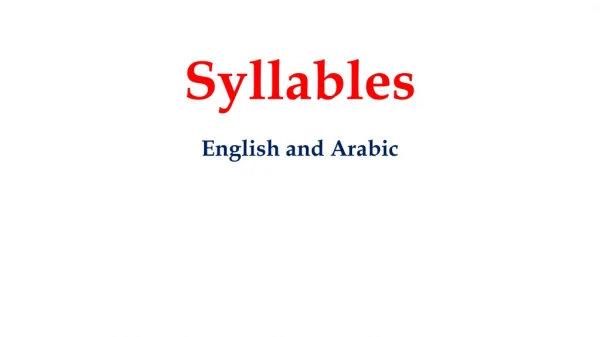 Syllables