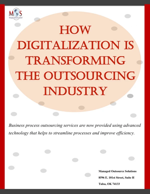 How Digitalization Is Transforming the Outsourcing Industry
