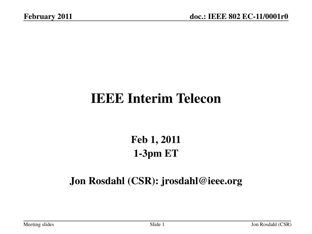 ieee interim telecon