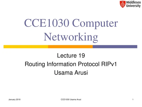 CCE1030 Computer Networking