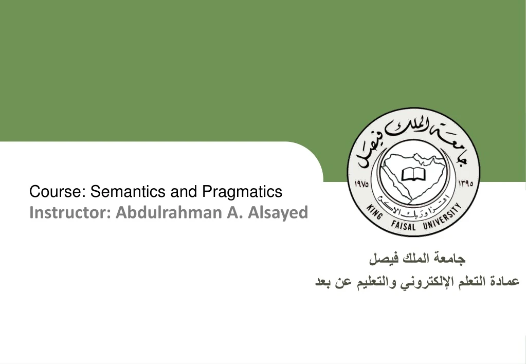 course semantics and pragmatics instructor