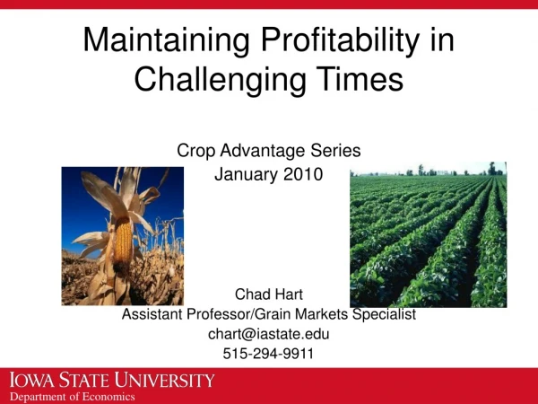 Maintaining Profitability in Challenging Times