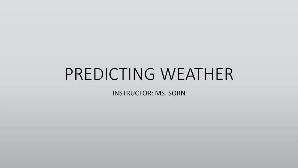 predicting weather