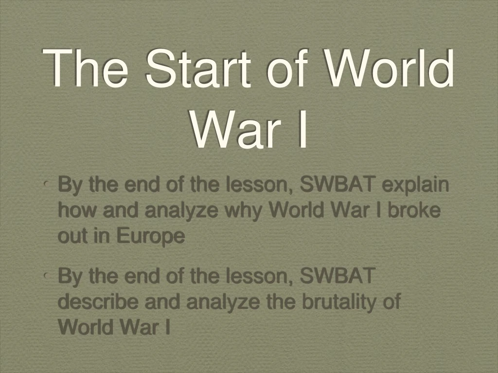 the start of world war i