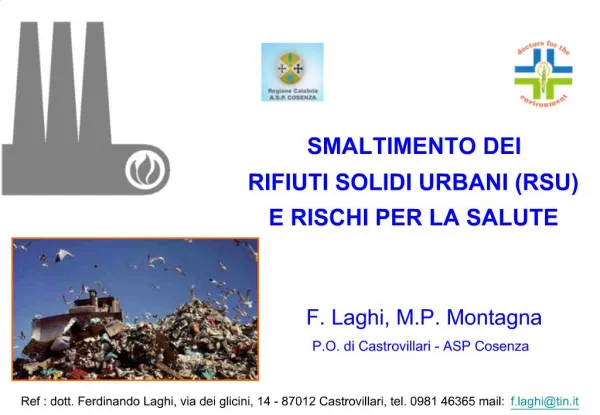 F. Laghi, M.P. Montagna P.O. di Castrovillari - ASP Cosenza