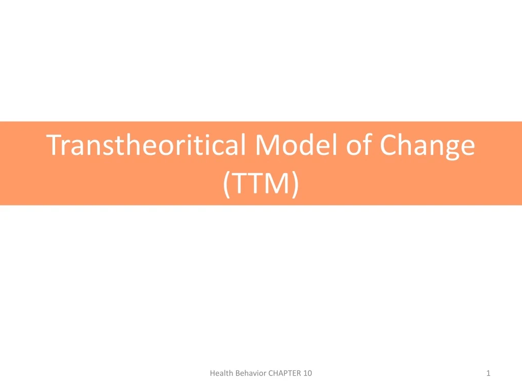 transtheoritical model of change ttm