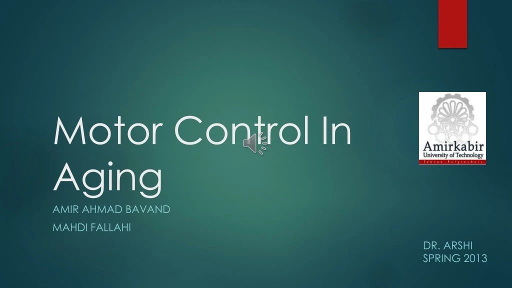 motor control in aging