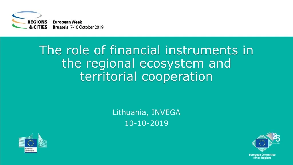 the role of financial instruments in the regional ecosystem and territorial cooperation