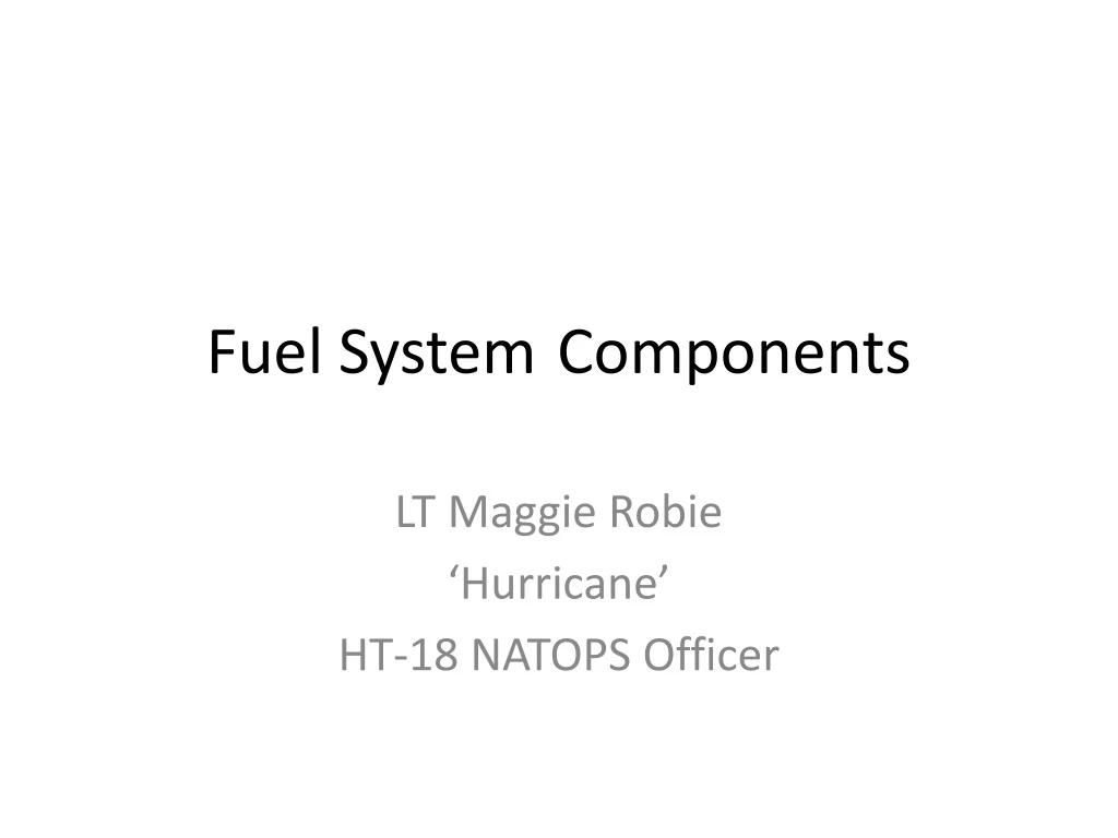 fuel system components