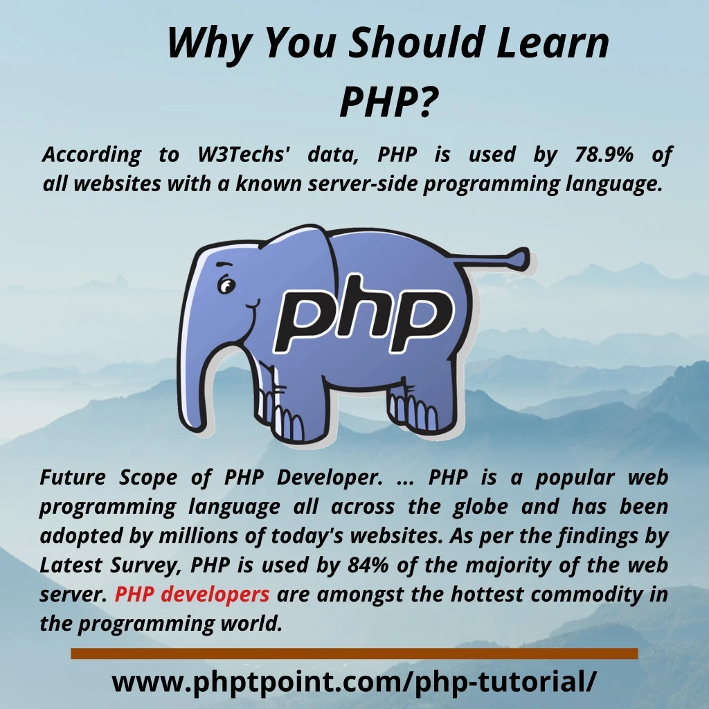 why you should learn php according to w3techs