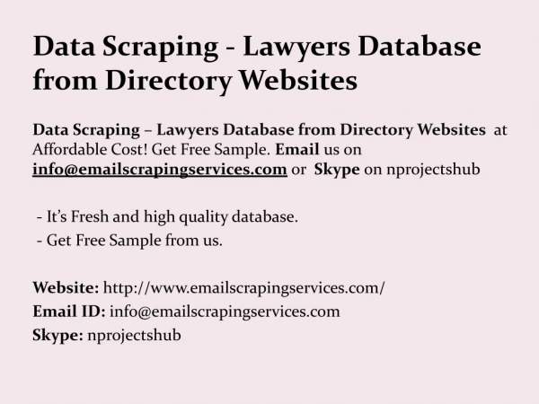 Data Scraping - Lawyers Database from Directory Websites