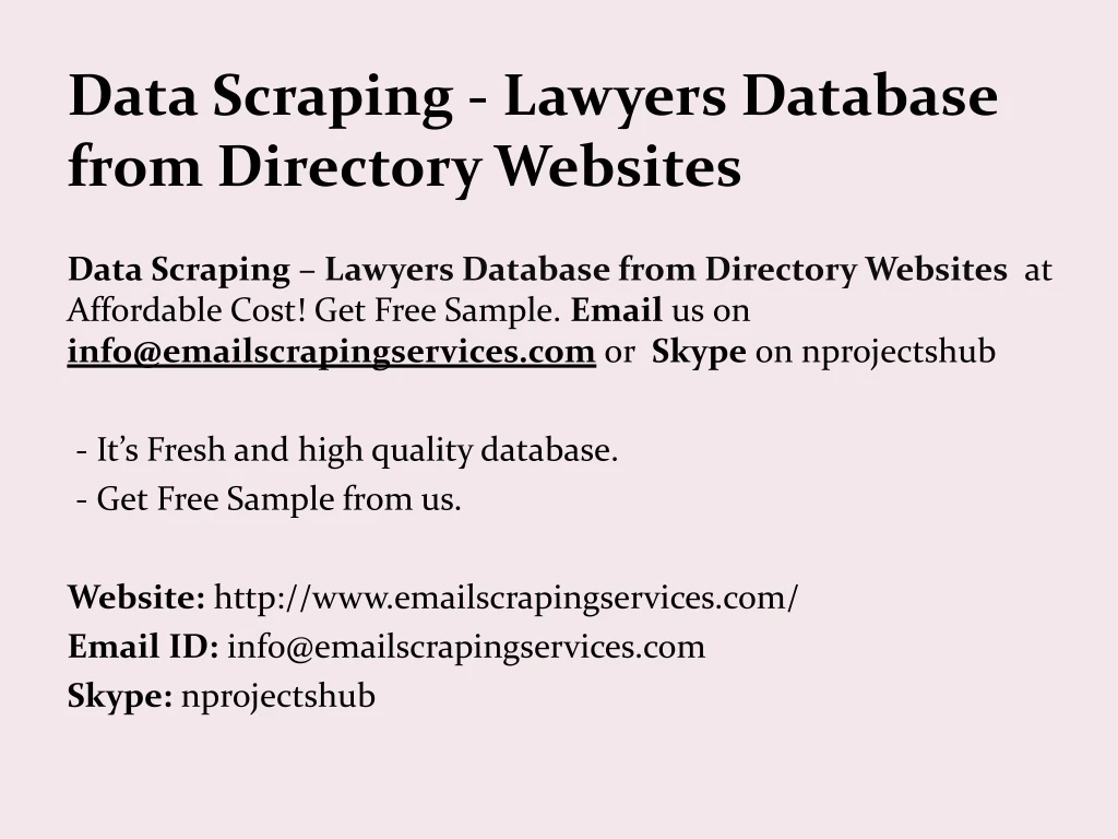 data scraping lawyers database from directory websites