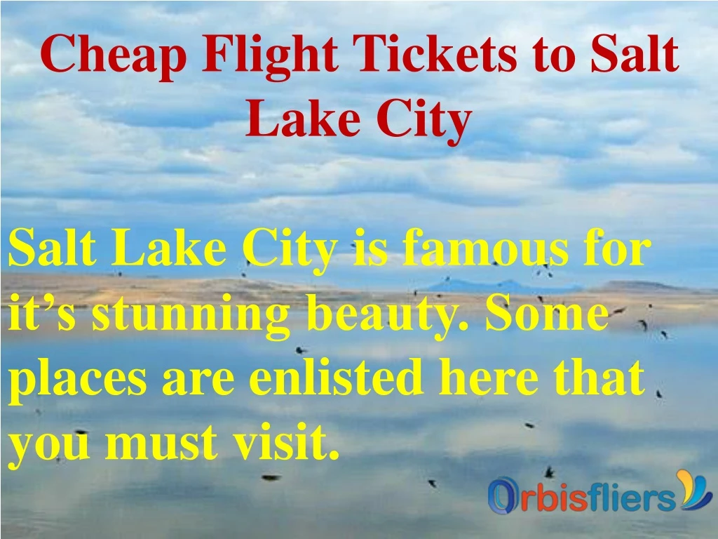 cheap flight tickets to salt lake city