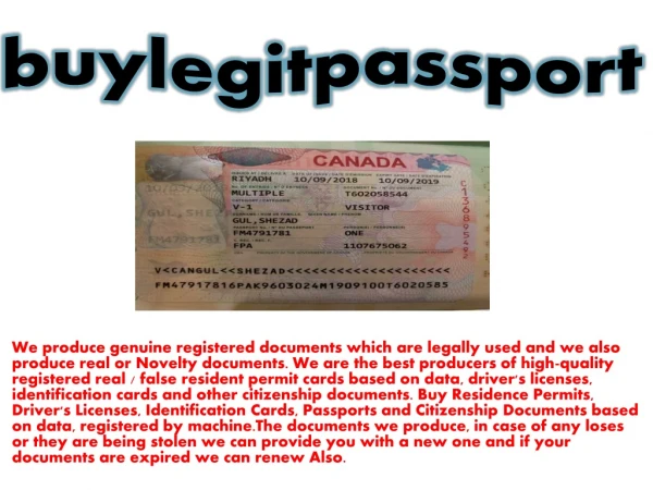 Buy Legit Passports Online