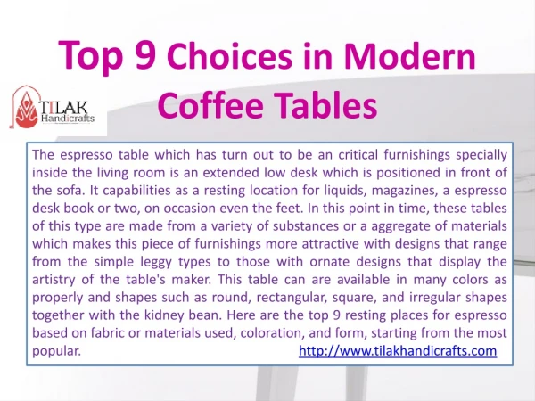 Top nine Choices in Modern Coffee Tables