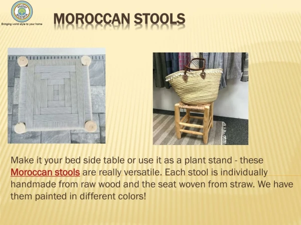 Moroccan Stools and More for an Eclectic, Bohemian Feel