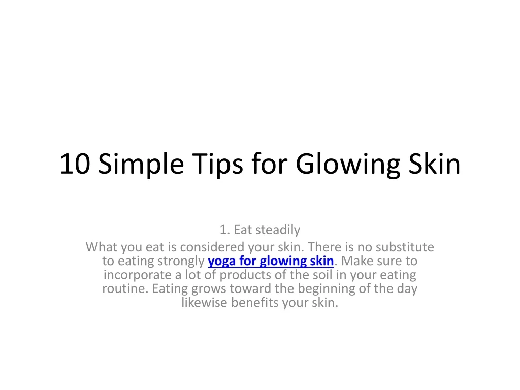 10 simple tips for glowing skin
