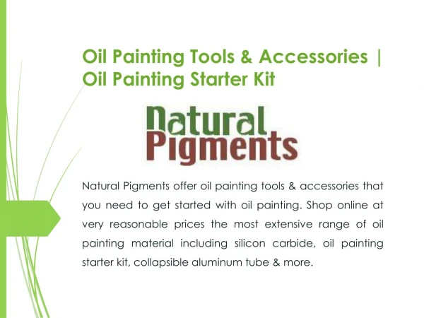 Oil Painting Tools & Accessories | Oil Painting Starter Kit