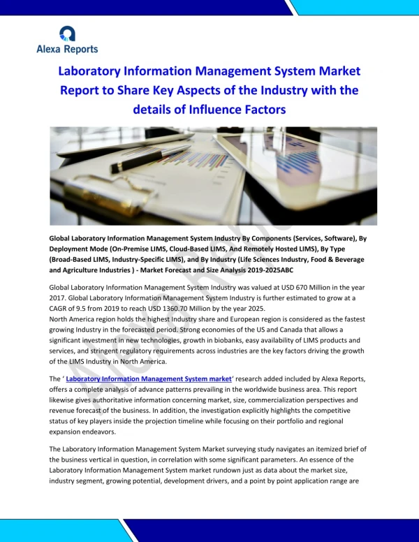 Global Laboratory Information Management System Industry By Components