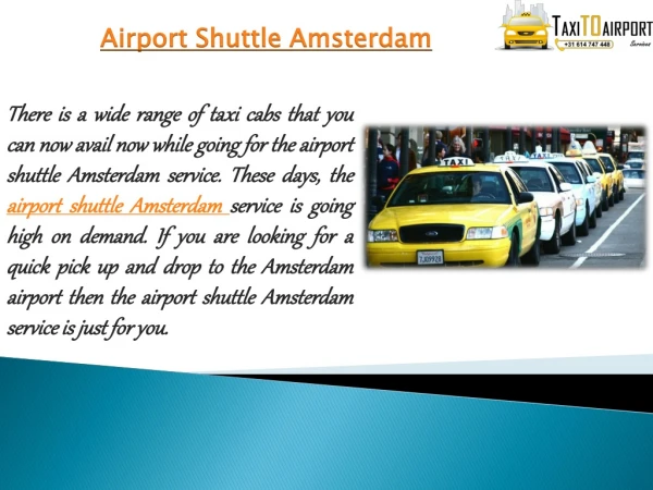 Airport Shuttle Amsterdam