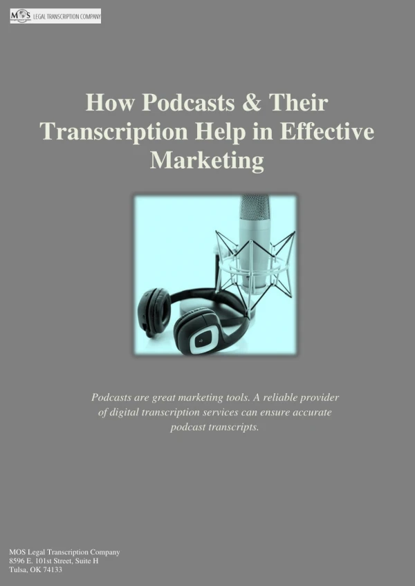 How Podcasts & Their Transcription Help in Effective Marketing