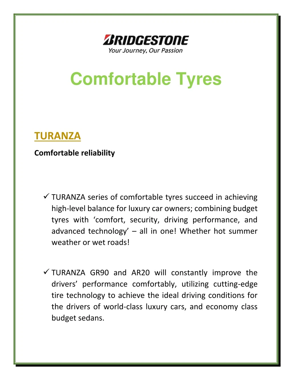comfortable tyres