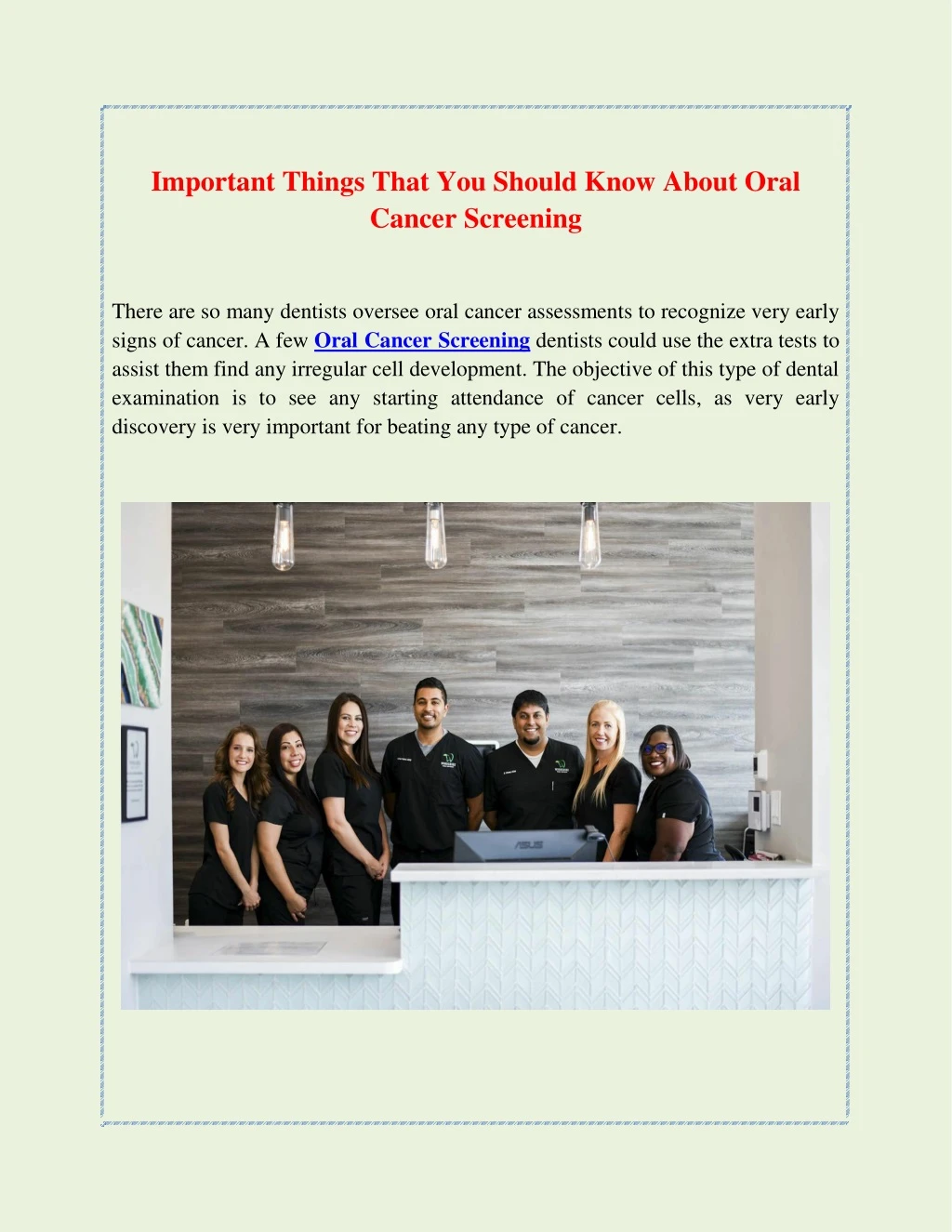 important things that you should know about oral