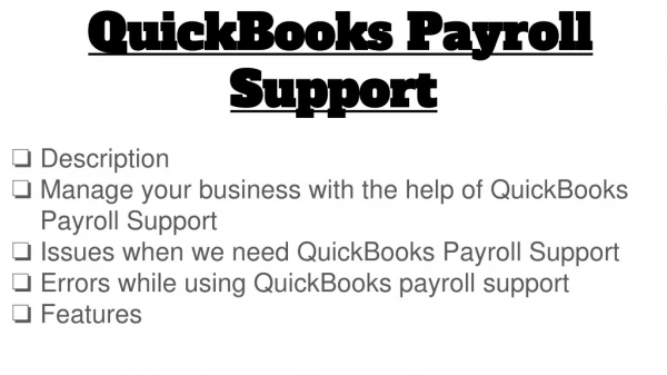 payroll support for QuickBooks