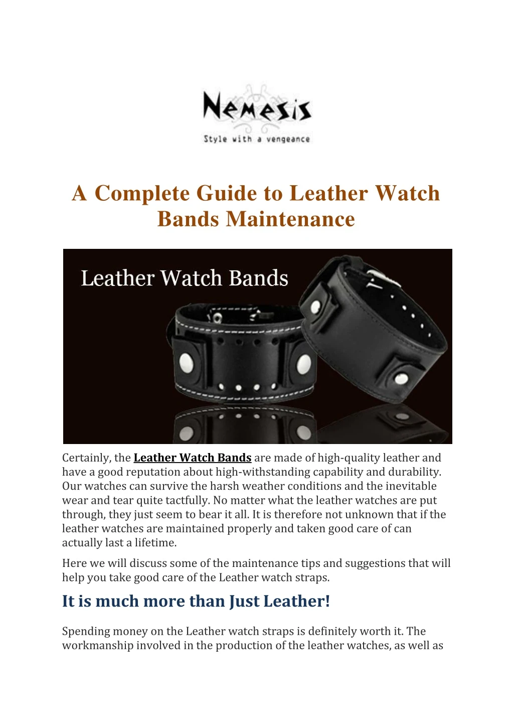 a complete guide to leather watch bands