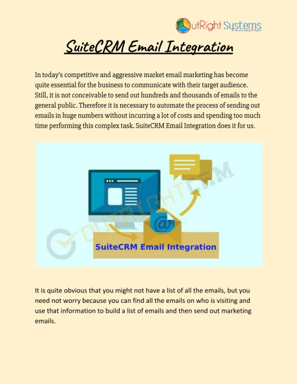 Best SuiteCRM Email Integration Software | Outright Store